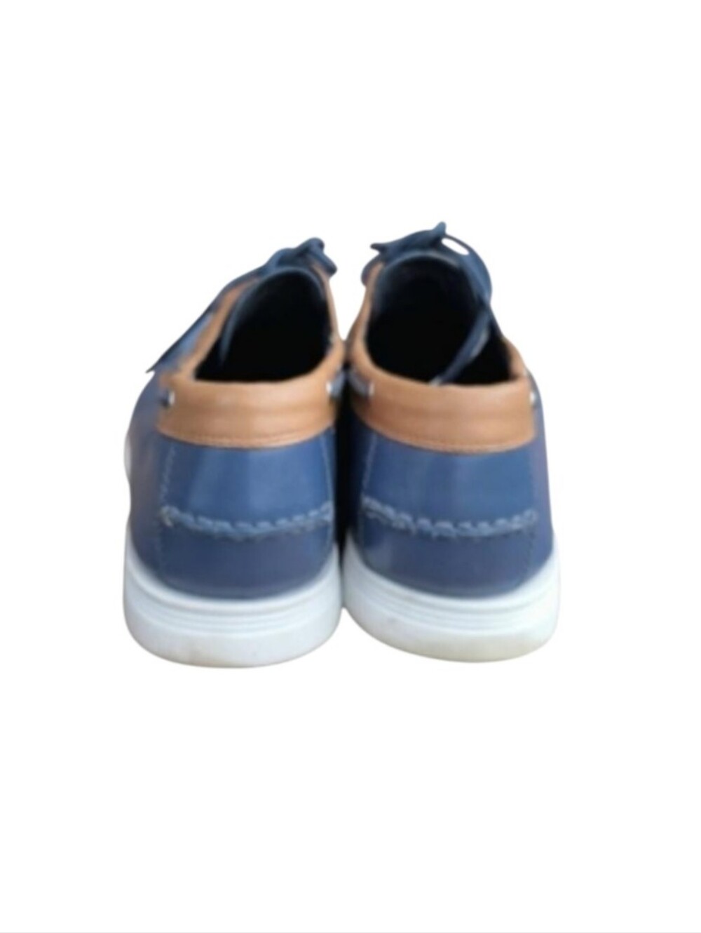 Cole Haan Leather Cornell 2 Eye Blue Brown Boat Shoe Loafer Preppy Dress Men 9 - Picture 9 of 11